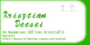 krisztian decsei business card
